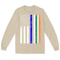 Mushroom irish american flag thin blue line police st. patrick's day long sleev Long Sleeve Tee - linhVisuals