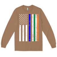 Toasted Coconut irish american flag thin blue line police st. patrick's day long sleev Long Sleeve Tee - linhVisuals