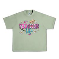 Oil Green teacher life Urban Heavy Tee - BundleAndBundleShop