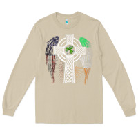 Mushroom irish american usa flag celtic cross st patrick's day premium t shirt Long Sleeve Tee - linhVisuals