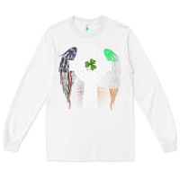 White irish american usa flag celtic cross st patrick's day premium t shirt Long Sleeve Tee - linhVisuals