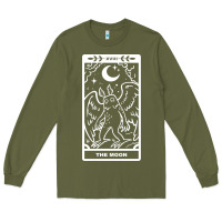 Army Green mothman   the moon Long Sleeve Tee - linhVisuals