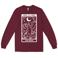 Burgundy mothman   the moon Long Sleeve Tee - linhVisuals