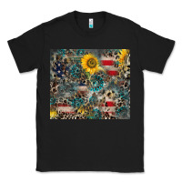 Black America Flag Leopard Gemstone Sunflower Classic Tee - CowCowDesign