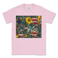 Bubblegum Pink America Flag Leopard Gemstone Sunflower Classic Tee - CowCowDesign