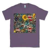 Lavender America Flag Leopard Gemstone Sunflower Classic Tee - CowCowDesign