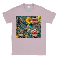 Lilac America Flag Leopard Gemstone Sunflower Classic Tee - CowCowDesign