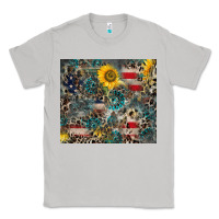 Moon Dust America Flag Leopard Gemstone Sunflower Classic Tee - CowCowDesign