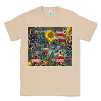 Mushroom America Flag Leopard Gemstone Sunflower Classic Tee - CowCowDesign