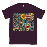 Plum America Flag Leopard Gemstone Sunflower Classic Tee - CowCowDesign