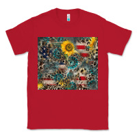 Red America Flag Leopard Gemstone Sunflower Classic Tee - CowCowDesign