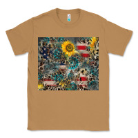 Toasted Coconut America Flag Leopard Gemstone Sunflower Classic Tee - CowCowDesign