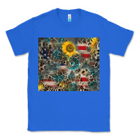 True Royal America Flag Leopard Gemstone Sunflower Classic Tee - CowCowDesign