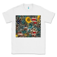 White America Flag Leopard Gemstone Sunflower Classic Tee - CowCowDesign
