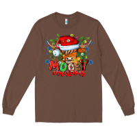 Chestnut Mooey Christmas Long Sleeve Tee - CowhideDigitalArt
