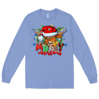 Colony Blue Mooey Christmas Long Sleeve Tee - CowhideDigitalArt