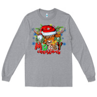 Heather Grey Mooey Christmas Long Sleeve Tee - CowhideDigitalArt