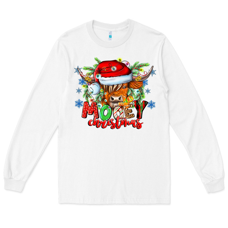 Mooey Christmas Long Sleeve Tee by CowhideDigitalArt | Teevron