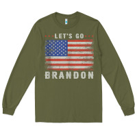 Army Green let’s go brandon funny vintage american flag tank top Long Sleeve Tee - linhVisuals