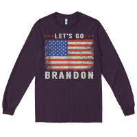 Plum let’s go brandon funny vintage american flag tank top Long Sleeve Tee - linhVisuals