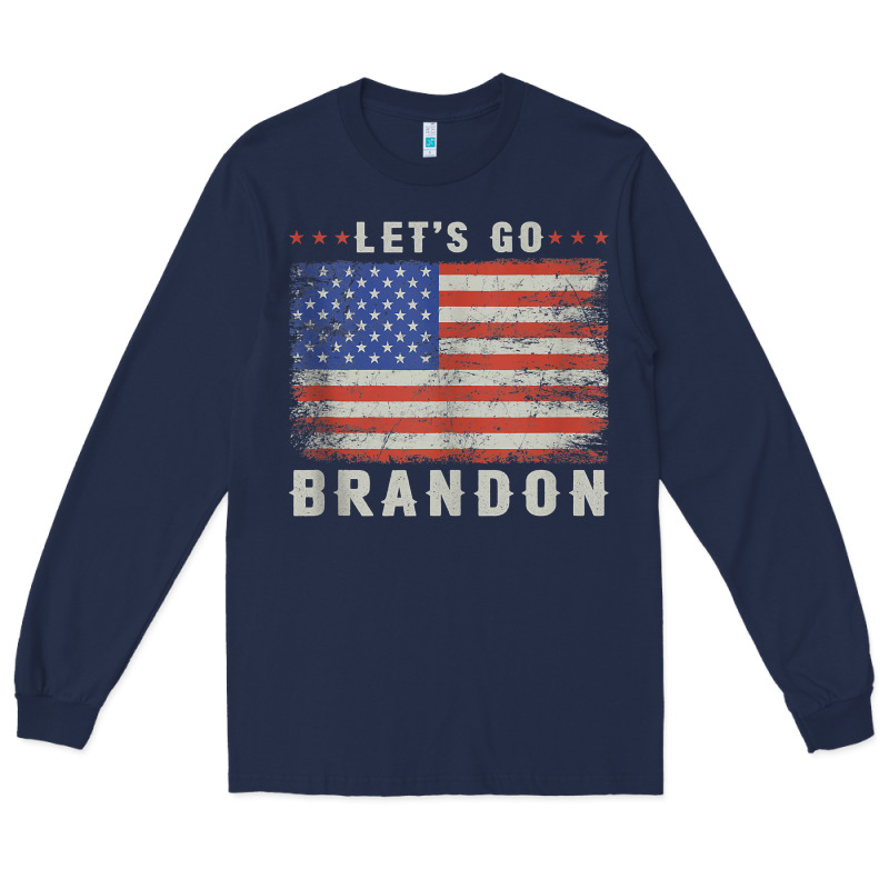 Let’s Go Brandon Funny Vintage American Flag Tank Top Long Sleeve Tee by linhVisuals | Teevron