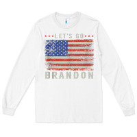White let’s go brandon funny vintage american flag tank top Long Sleeve Tee - linhVisuals