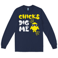 Navy chicks dig me Long Sleeve Tee - linhVisuals