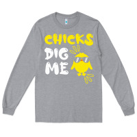 Heather Grey chicks dig me Long Sleeve Tee - linhVisuals
