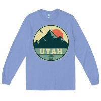 Colony Blue utah retro mountain badge Long Sleeve Tee - linhVisuals