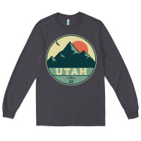Smoke utah retro mountain badge Long Sleeve Tee - linhVisuals