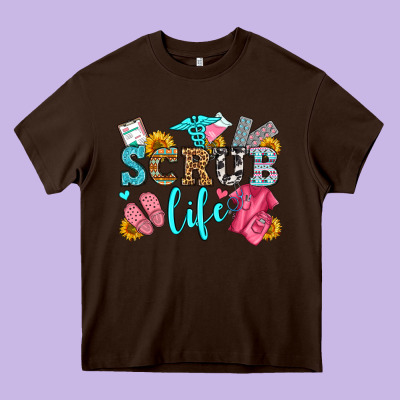 Scrub Life Olivia Heavy Core Tee Designed By Oliviacreatesart