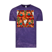 Cloud Purple bull skull cactus seamless pattern Vintage Tee - BundleAndBundleShop