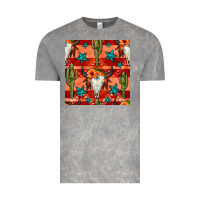 Cloud Rock bull skull cactus seamless pattern Vintage Tee - BundleAndBundleShop
