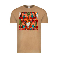 Vintage Camel bull skull cactus seamless pattern Vintage Tee - BundleAndBundleShop