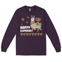 Plum happy llamakah llama withorah jewish Long Sleeve Tee - linhVisuals