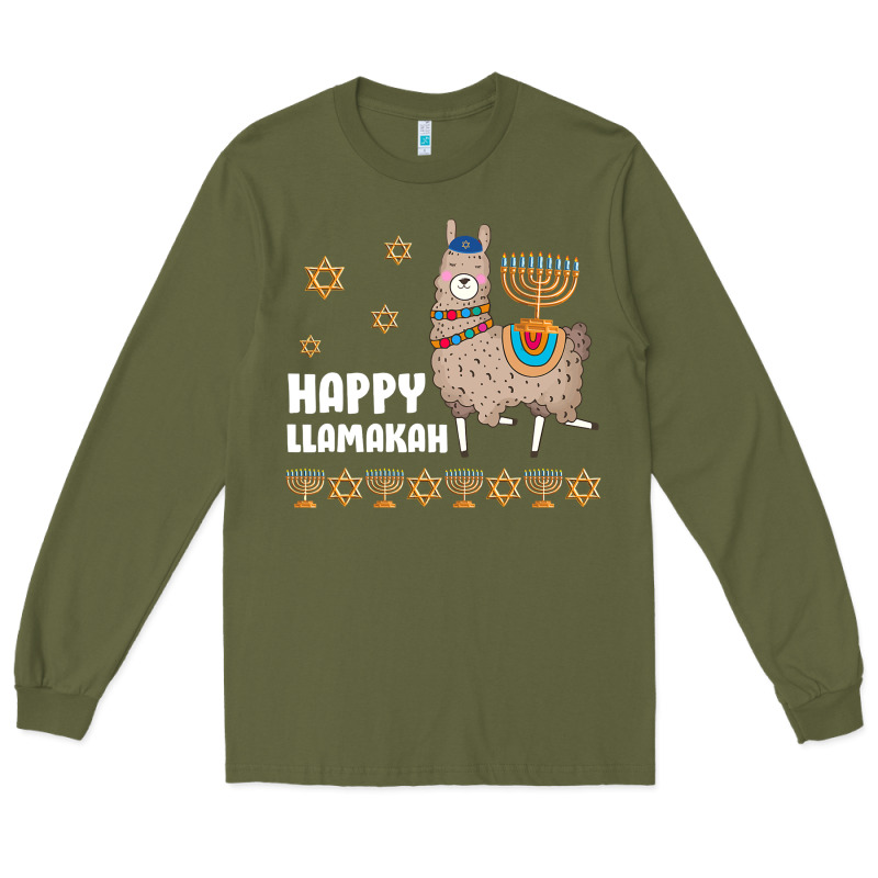 Happy Llamakah Llama Withorah Jewish Long Sleeve Tee by linhVisuals | Teevron