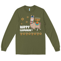 Army Green happy llamakah llama withorah jewish Long Sleeve Tee - linhVisuals