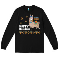 Black happy llamakah llama withorah jewish Long Sleeve Tee - linhVisuals