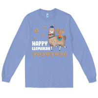 Colony Blue happy llamakah llama withorah jewish Long Sleeve Tee - linhVisuals