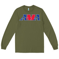 Army Green american motorcyclist association (AMA) Long Sleeve Tee - linhVisuals