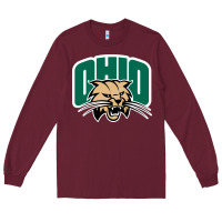 Burgundy ohio bobc Long Sleeve Tee - linhVisuals