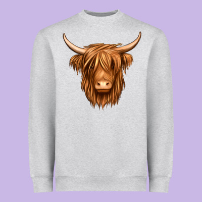 Long Haired Cow Heavyweight Sweatshirt Designed By Jasminsmagicworld