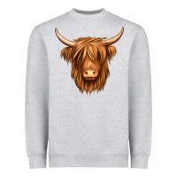 Heather Grey long haired cow Heavyweight Sweatshirt - Jasminsmagicworld