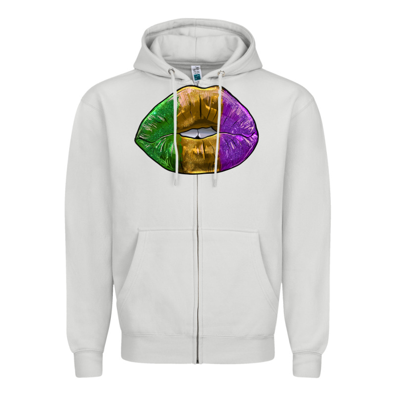 Mardi Gras Kiss Zipper Hoodie by RanaPortraitStore | Teevron