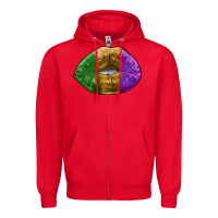 Red mardi gras kiss Zipper Hoodie - RanaPortraitStore