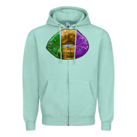 Seafoam mardi gras kiss Zipper Hoodie - RanaPortraitStore