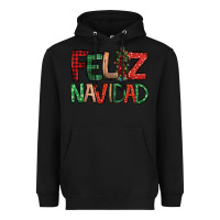 Black Feliz Navidad our lady of Guadalupe Christmas Heavyweight Hoodie - Jasminsmagicworld