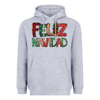 Heather Grey Feliz Navidad our lady of Guadalupe Christmas Heavyweight Hoodie - Jasminsmagicworld