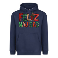 Navy Feliz Navidad our lady of Guadalupe Christmas Heavyweight Hoodie - Jasminsmagicworld