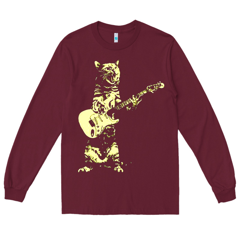 Cat Playing Guitar Long Sleeve Tee by linhVisuals | Teevron